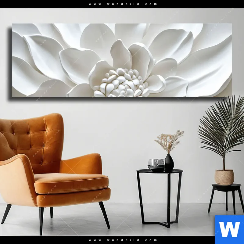 Leinwandbild | Weiße Blüte | Panorama