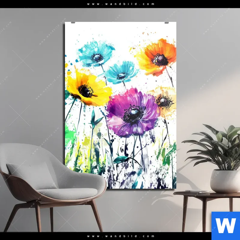 Acrylglasbild | Bunte Blütenexplosion | Hochformat