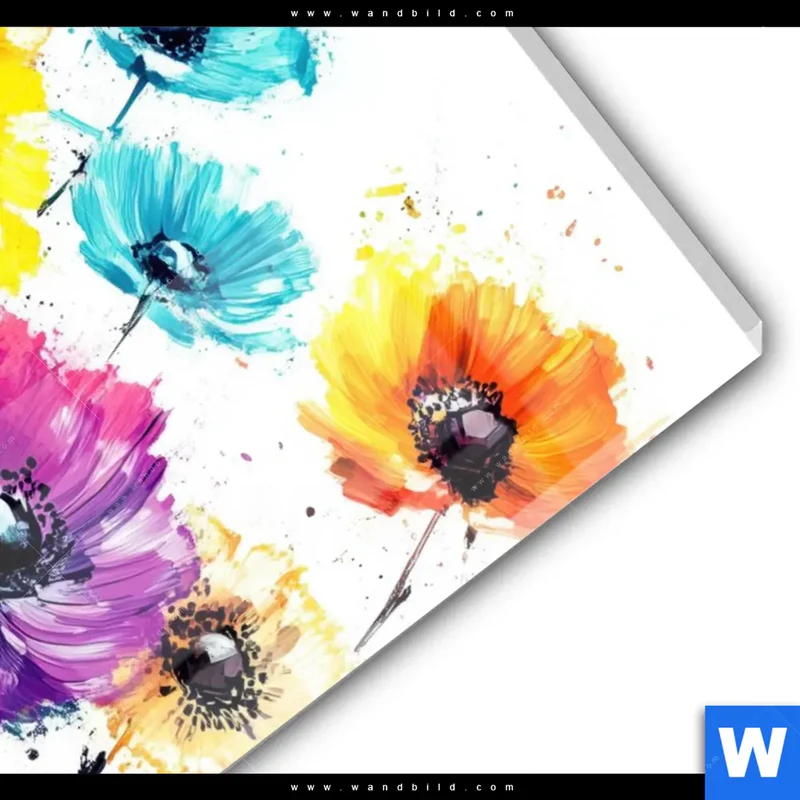 Acrylglasbild | Bunte Blütenexplosion | Hochformat