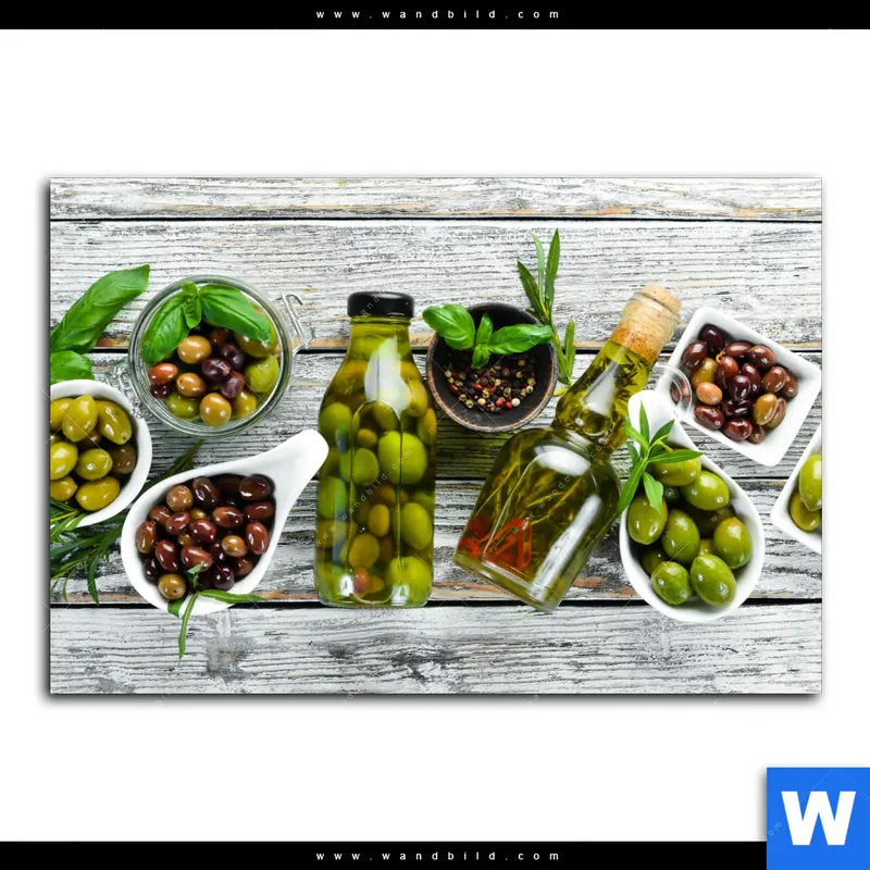 Alu-Dibond Bild | Mediterrane Olivenvielfalt | Querformat