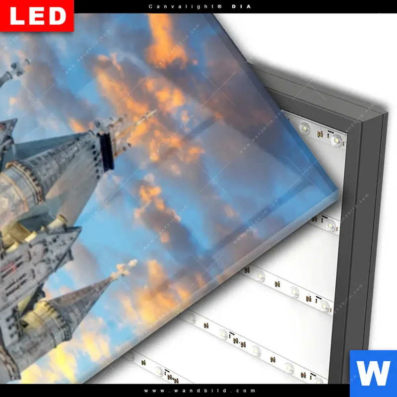 Wechselmotiv Acrylglas Canvalight® DIA | Tower Bridge im Abendglanz | Schmal