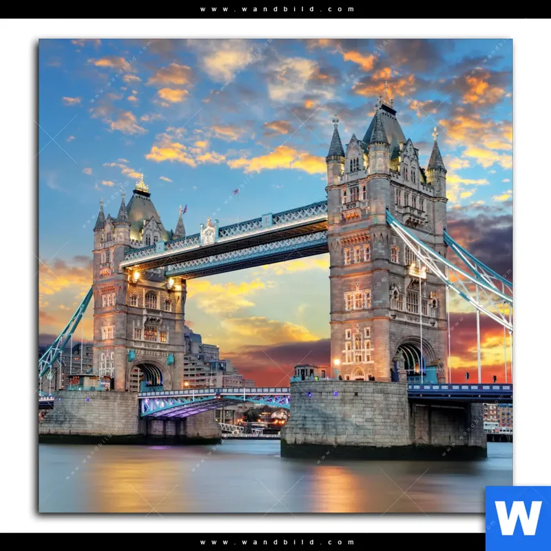 Spannbild | Tower Bridge im Abendglanz | Quadrat