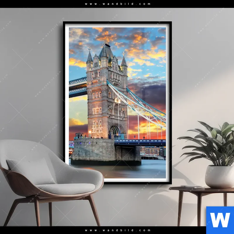 Poster | Tower Bridge im Abendglanz | Hochformat
