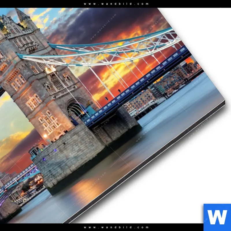 Alu-Dibond Bild | Tower Bridge im Abendglanz | Querformat