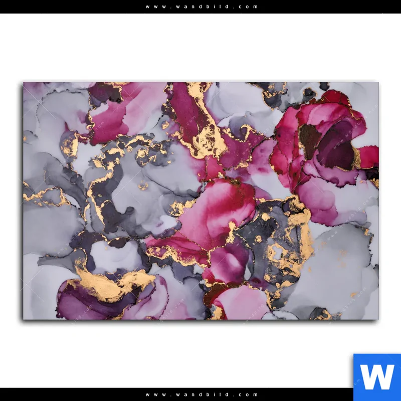 Spannbild | Farbfluss in Purpur und Gold | Querformat