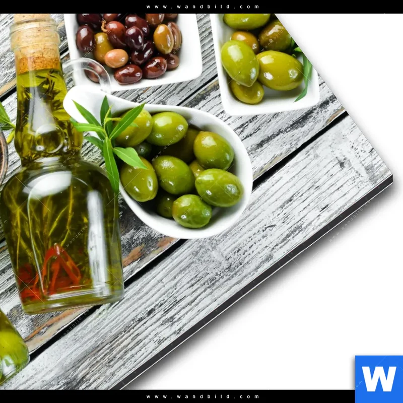Alu-Dibond Bild | Mediterrane Olivenvielfalt | Rund