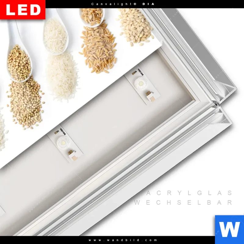 Leuchtbild Acrylglas Canvalight® DIA | Vielfalt im Löffel | Querformat