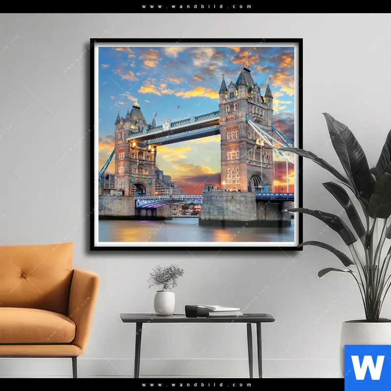 Poster | Tower Bridge im Abendglanz | Quadrat