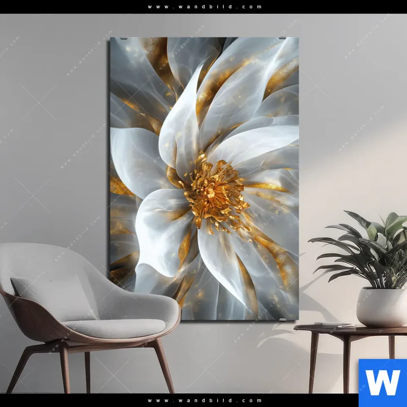 Aluminiumbild gebürstet | Zarte Luxusblüte | Hochformat