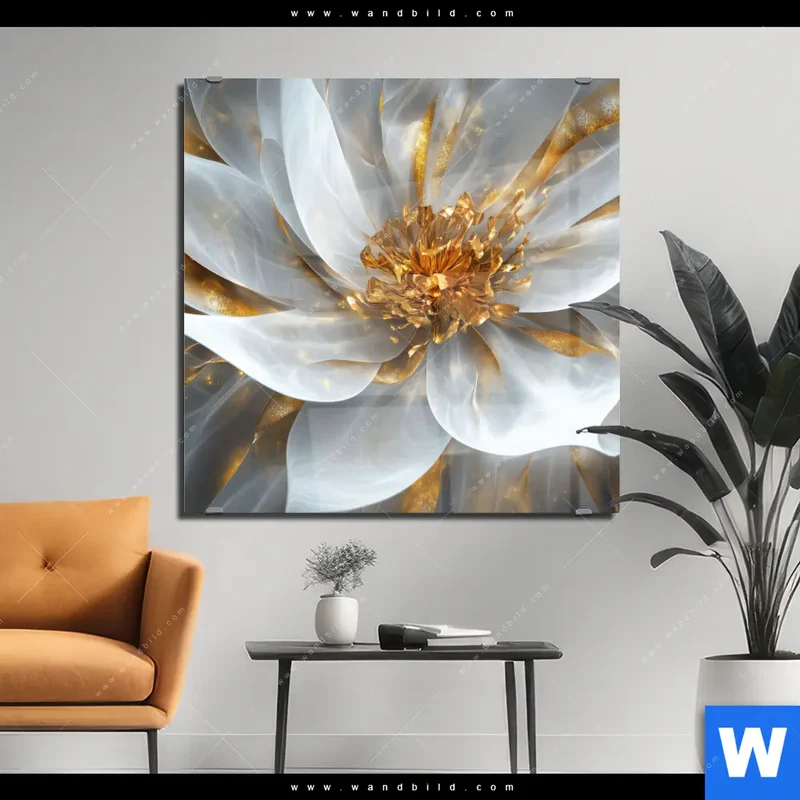 Acrylglasbild | Zarte Luxusblüte | Quadrat