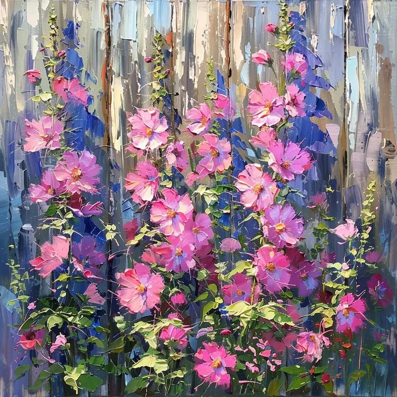 Cottage Hollyhock Garden