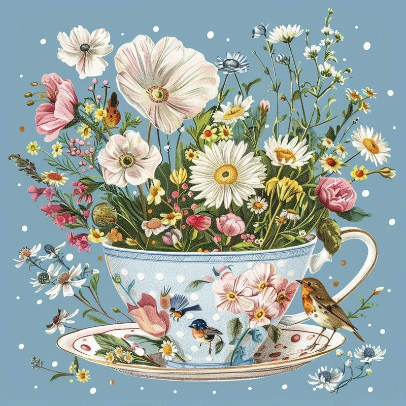 Teacup Floral Explosion
