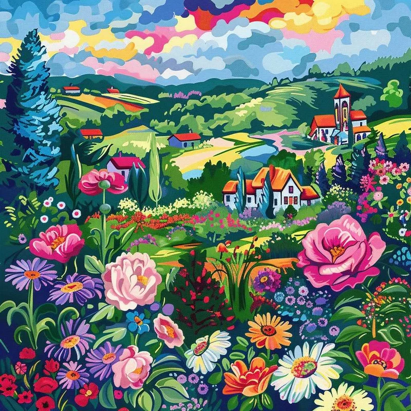 Vibrant Countryside Garden