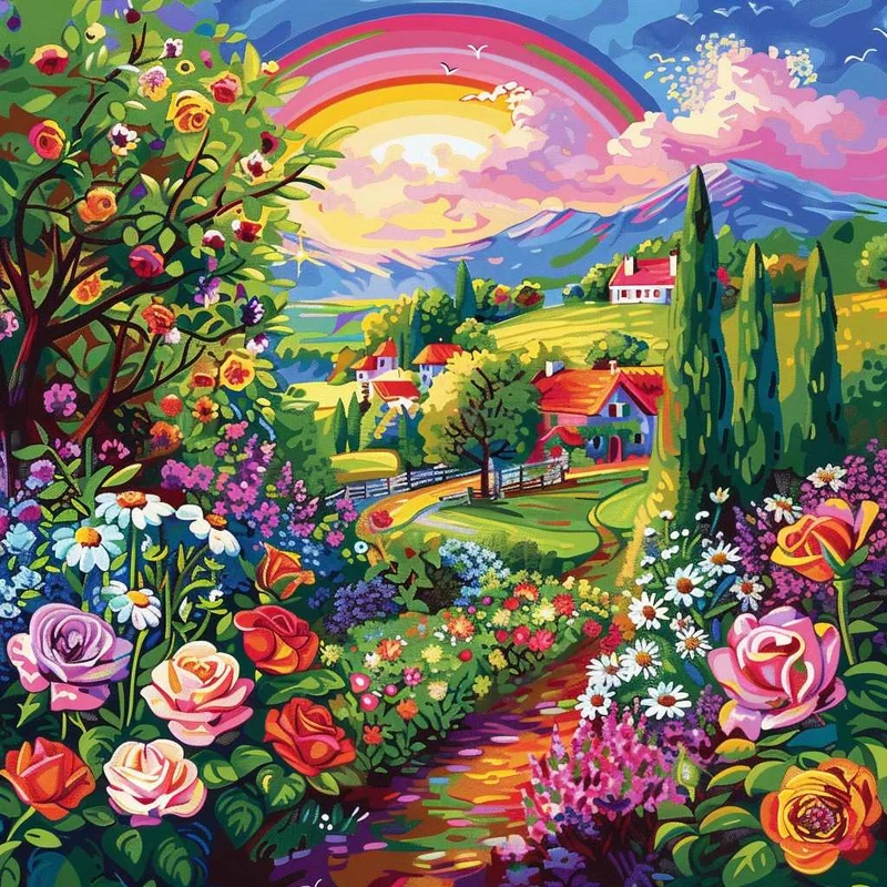 Rainbow Countryside Garden