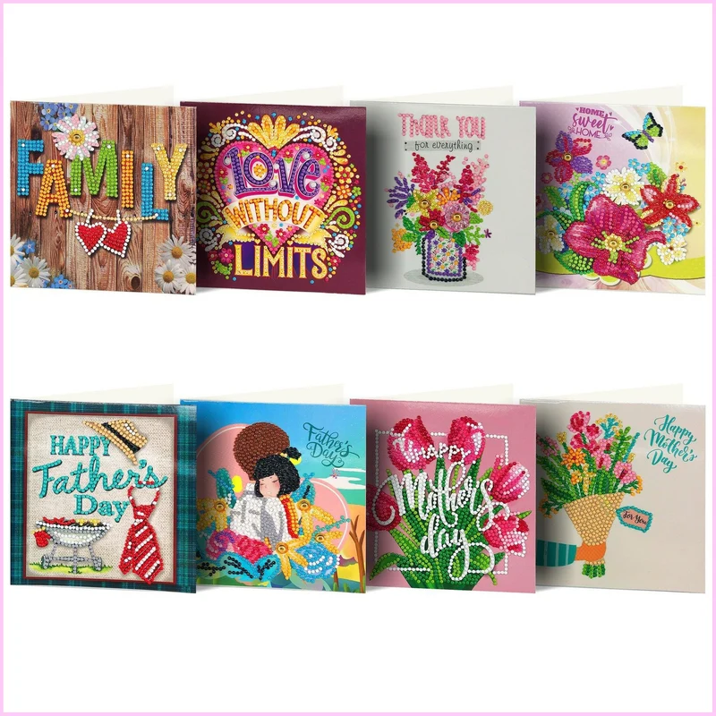 Diamond Art Greeting Cards - Set of 8