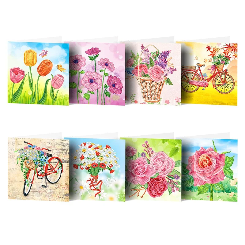 Diamond Art Greeting Cards - Set of 8