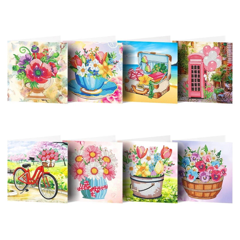 Diamond Art Greeting Cards - Set of 8