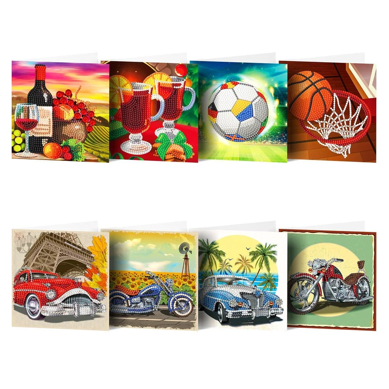 Diamond Art Greeting Cards - Set of 8