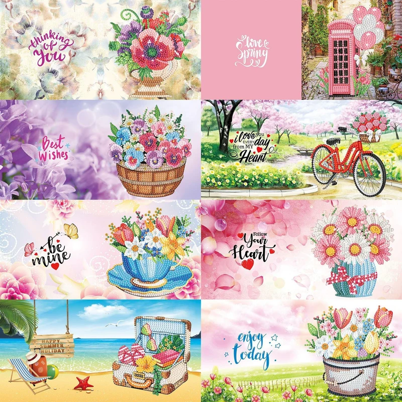 Diamond Art Greeting Cards - Set of 8