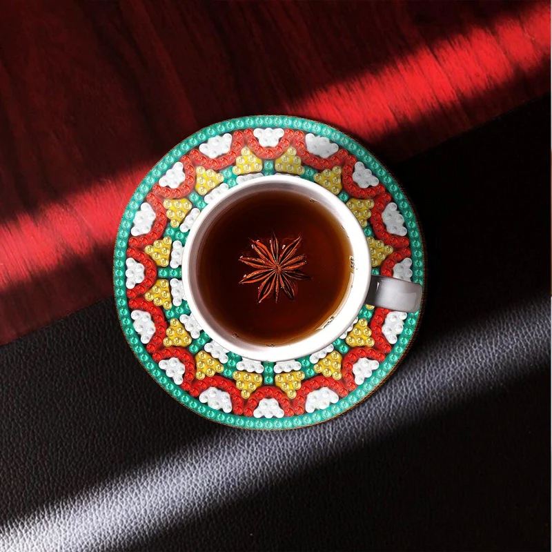 Diamond Art Wood Cup Coasters