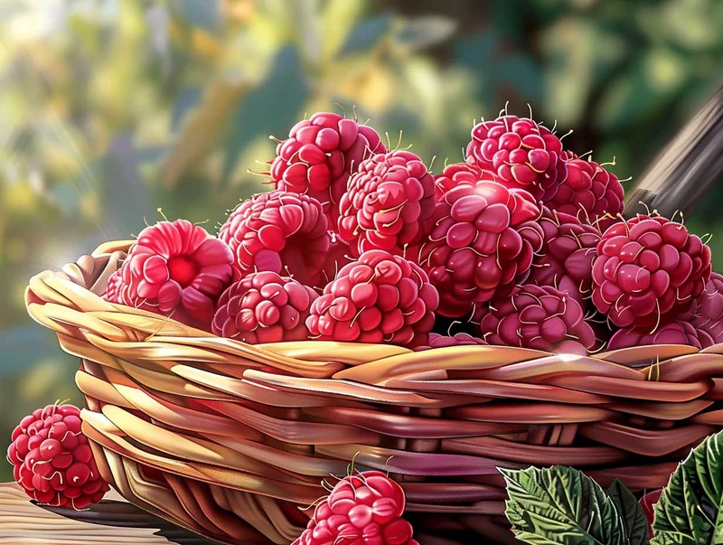 Sunlit Raspberry Harvest