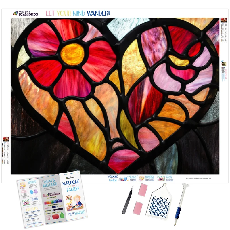 Stained Glass Valentine Bloom