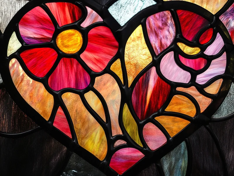 Stained Glass Valentine Bloom