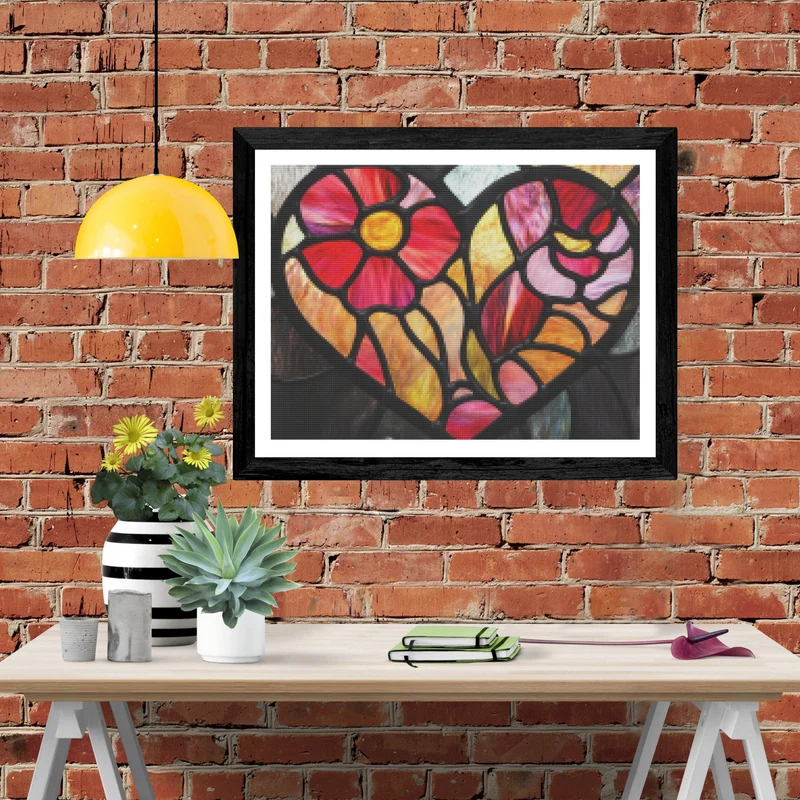 Stained Glass Valentine Bloom
