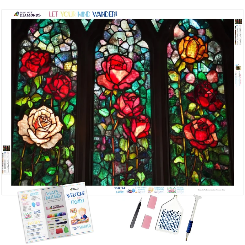Garden Rose Cathedral Window