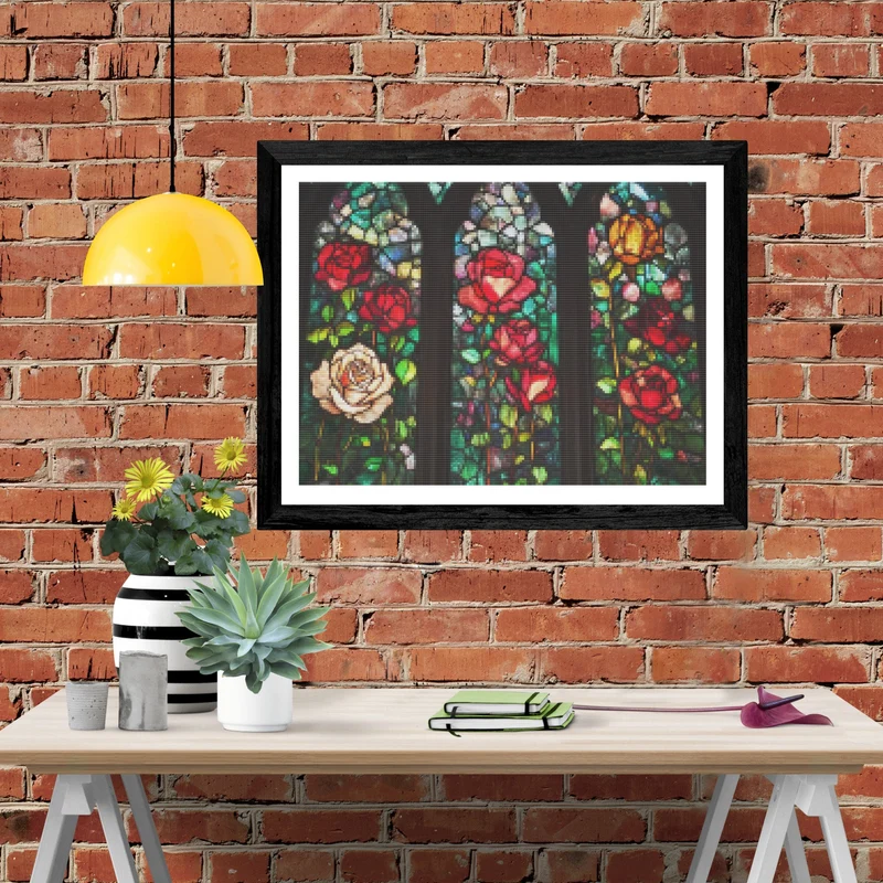 Garden Rose Cathedral Window