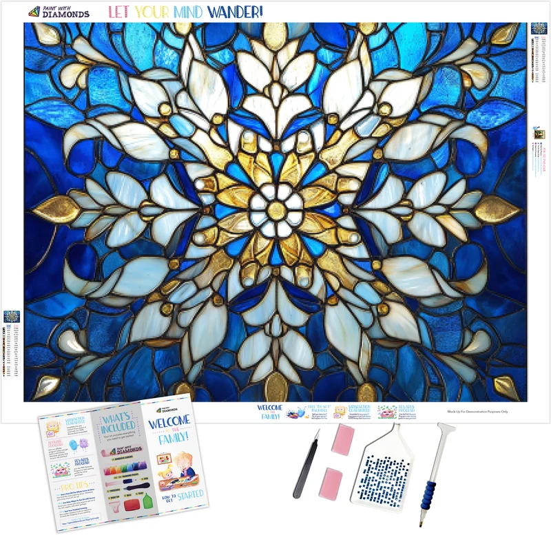 Sunbeam Snowflake Stained Glass Mandala