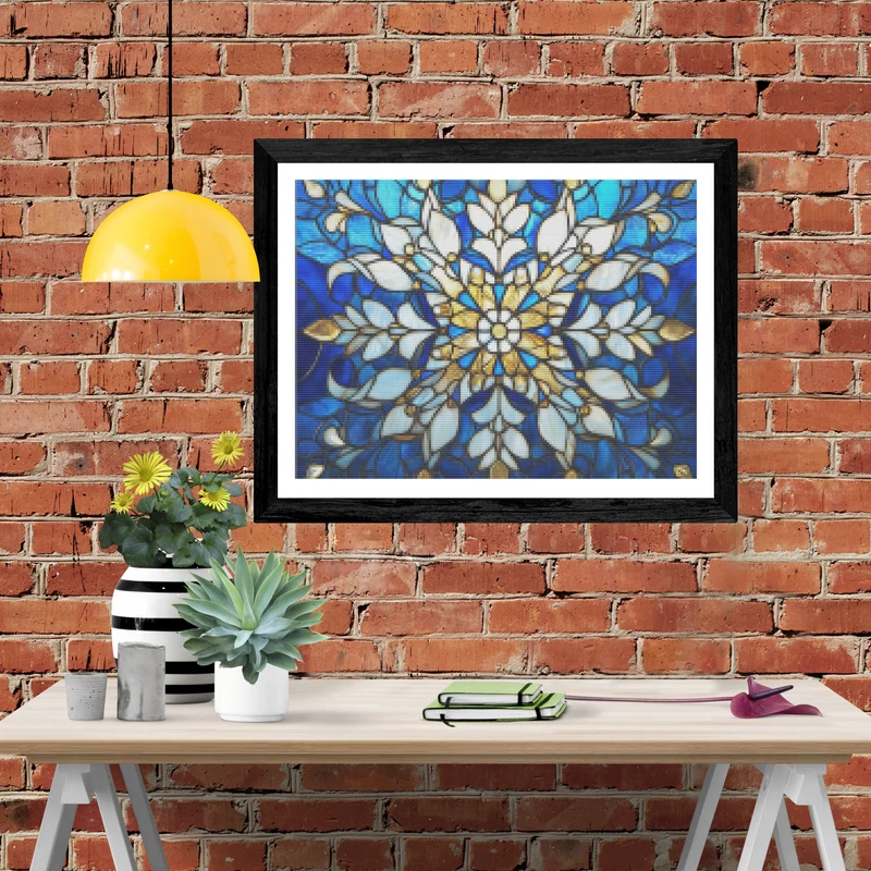 Sunbeam Snowflake Stained Glass Mandala