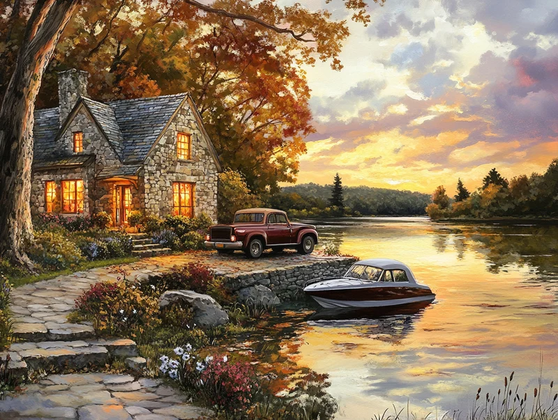 Charming Stone Cottage Nestled By A Serene Lake