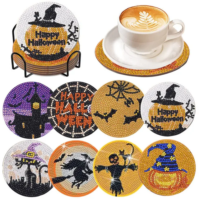 Halloween Monsters DIY Diamond Painting Coasters