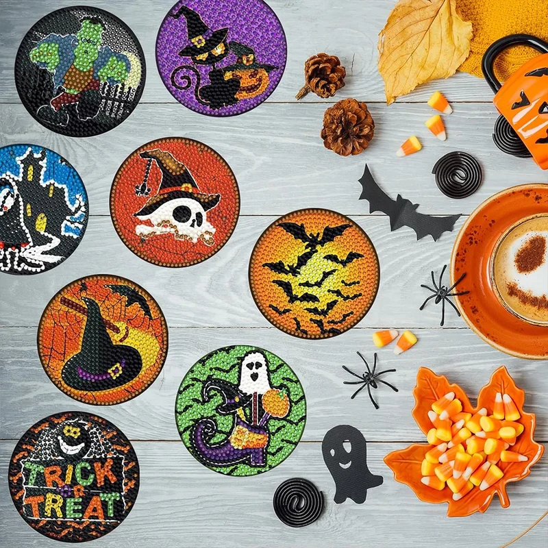 Halloween Characters DIY Diamond Painting Coasters