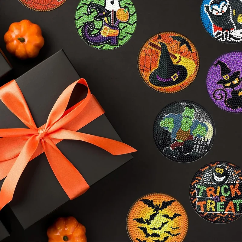 Halloween Characters DIY Diamond Painting Coasters