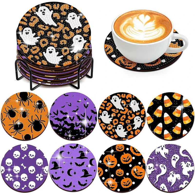Halloween Characters DIY Diamond Painting Coasters