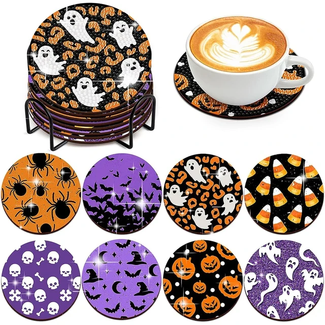 Halloween Characters DIY Diamond Painting Coasters