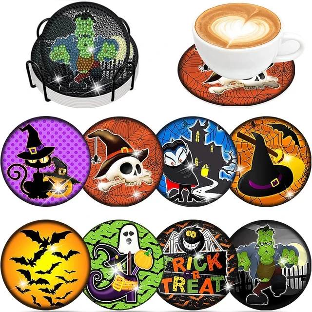 Halloween Characters DIY Diamond Painting Coasters