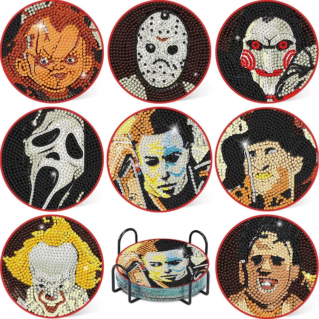 Halloween Monsters DIY Diamond Painting Coasters