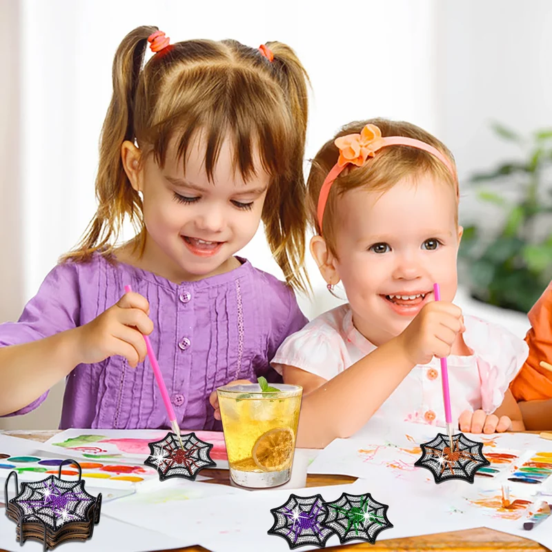 Halloween Webs DIY Diamond Painting Coasters