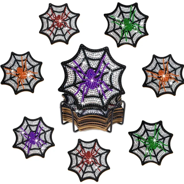 Halloween Webs DIY Diamond Painting Coasters