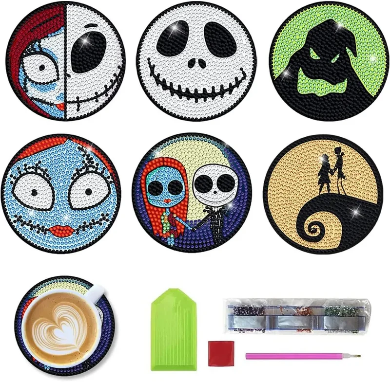 Halloween Jack DIY Diamond Painting Coasters