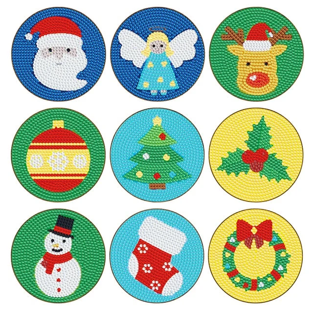 Christmas DIY Diamond Painting Coasters