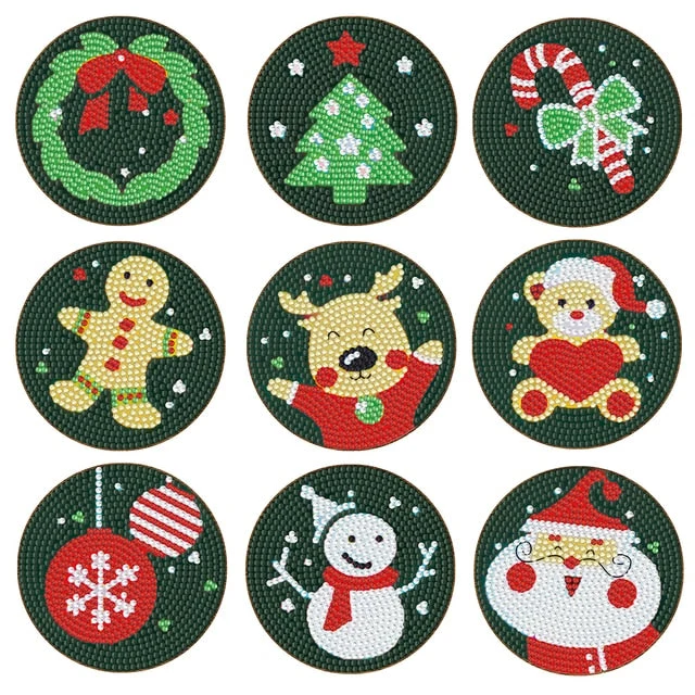 Christmas DIY Diamond Painting Coasters