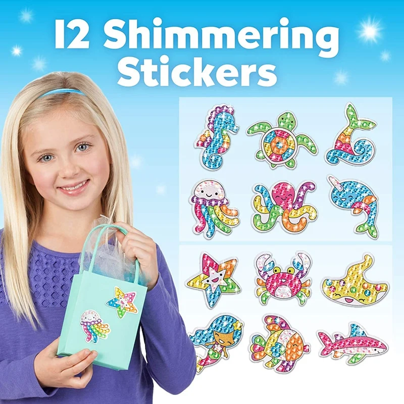 Diamond Painting Stickers For Kids (12 Pack)