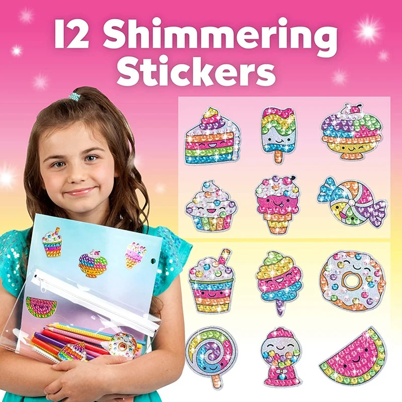 Diamond Painting Stickers For Kids (12 Pack)
