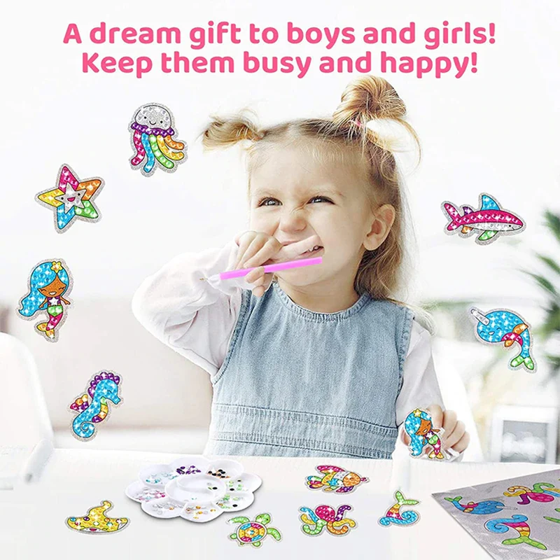 Diamond Painting Stickers For Kids (12 Pack)