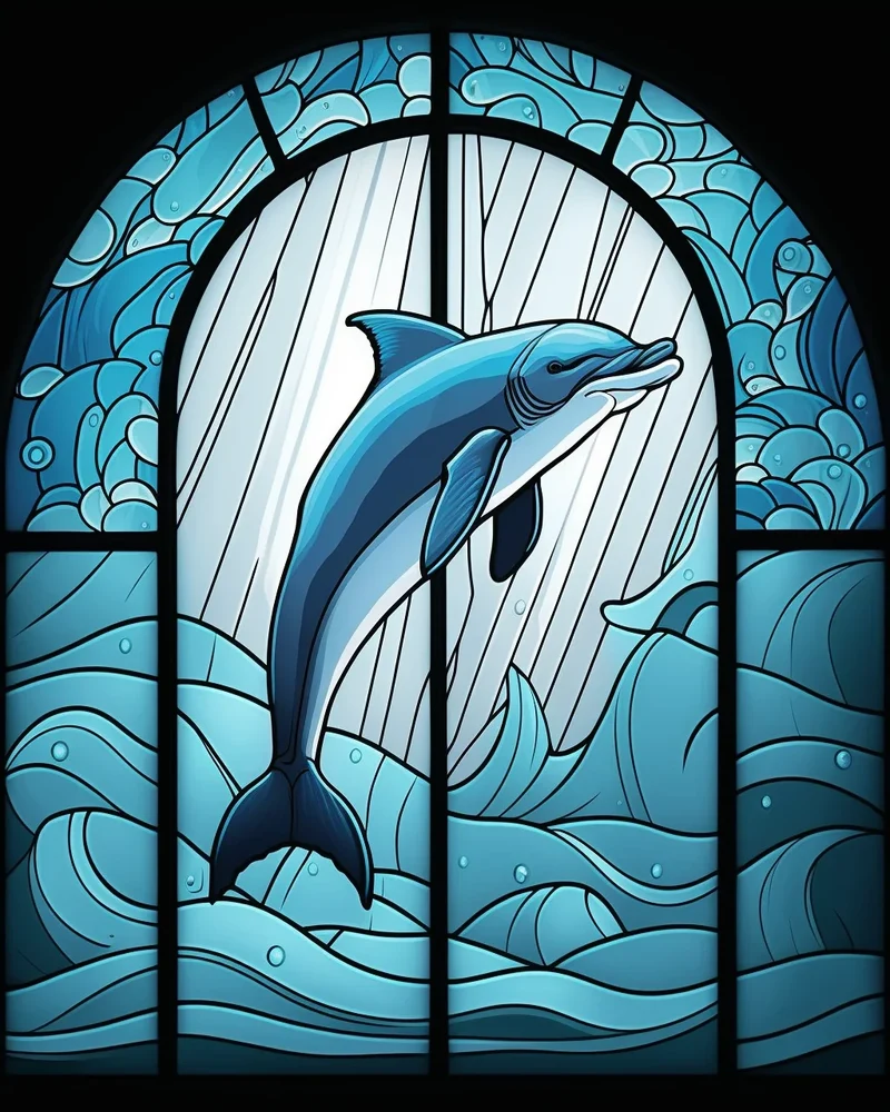Abstract Dolphin Diamond Art Kit