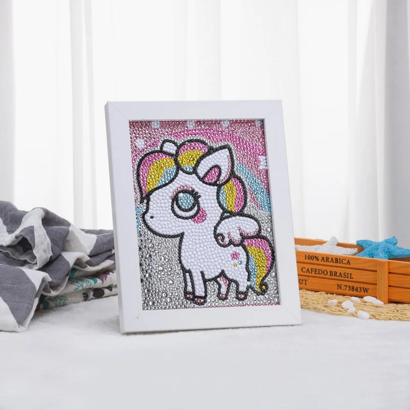 Cute White Unicorn Diamond Painting Kit For Kids